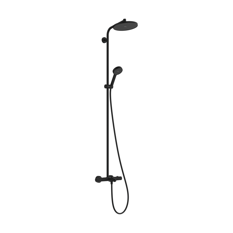 Komplet prysznicowy 240 1jet EcoSmart z termostatem Ecostat Fine, wannowy Czarny Matowy Activera S HANSGROHE 28871670