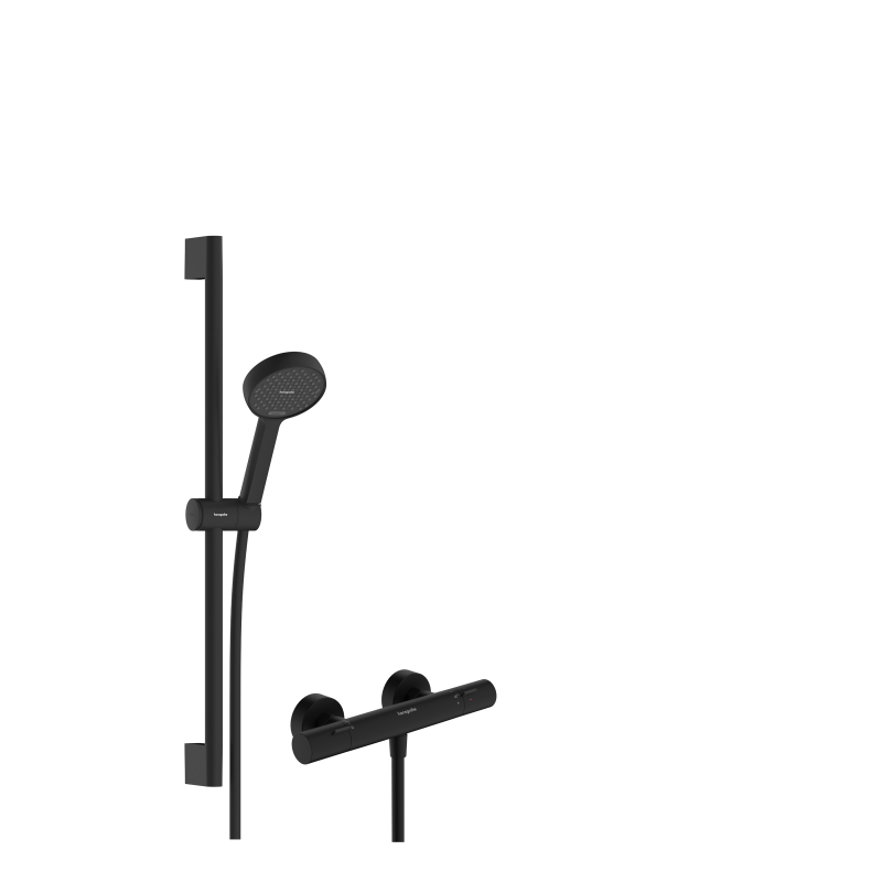System prysznic 95 2jet EcoSmart z drążkiem 65 cm i termo. Ecostat Fine, natynk. Czarny mat Activera Select S HANSGROHE 28876670
