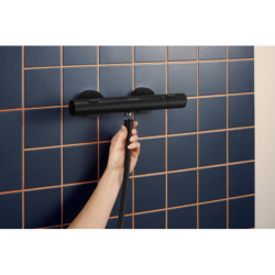 System prysznic 95 2jet EcoSmart z drążkiem 65 cm i termo. Ecostat Fine, natynk. Czarny mat Activera Select S HANSGROHE 28876670