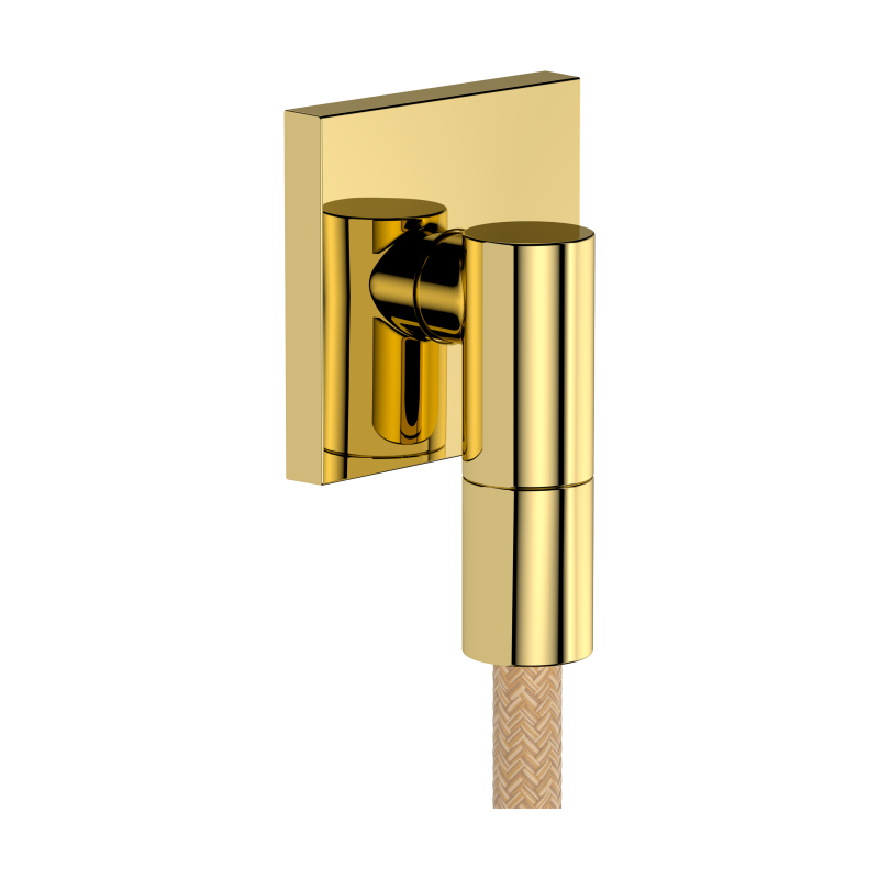 Przyłącze węża z zaworem zwrotnym, kwadratowe Złoty Optyczny Polerowany FixFit Fine E HANSGROHE 28883990