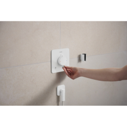 Przyłącze węża z zaworem zwrotnym, softsquare Biały Matowy FixFit Fine Q HANSGROHE 28884700