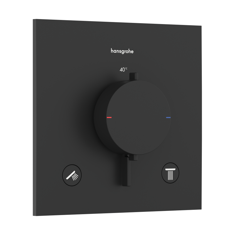 Bateria termostatyczna do 2 odbiorników, podtynkowa Czarny Matowy Ecostat Comfort E HANSGROHE 33711670