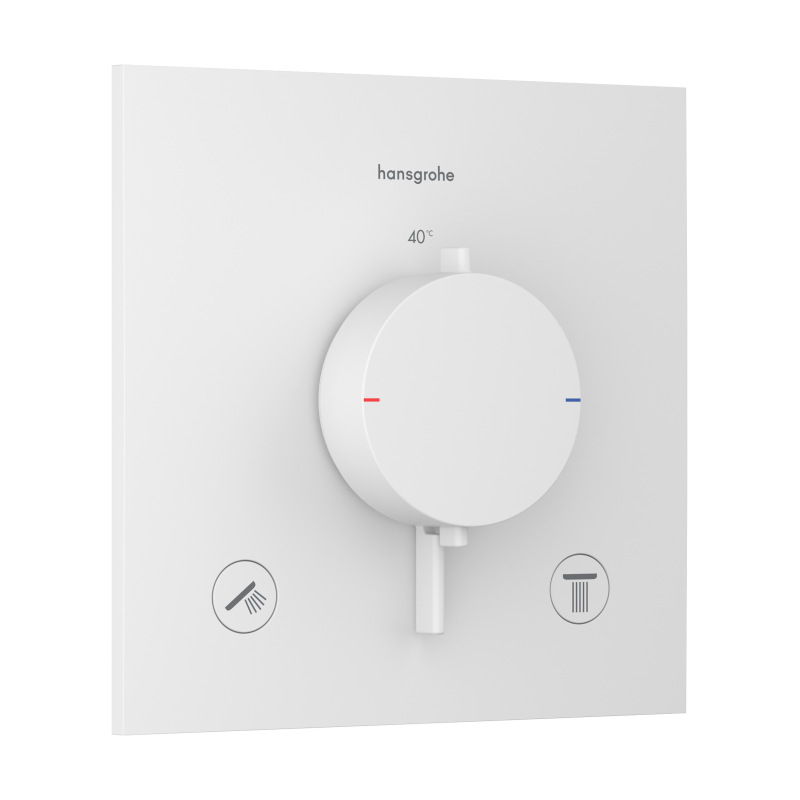 Bateria termostatyczna do 2 odbiorników, podtynkowa Biały Matowy Ecostat Comfort E HANSGROHE 33711700