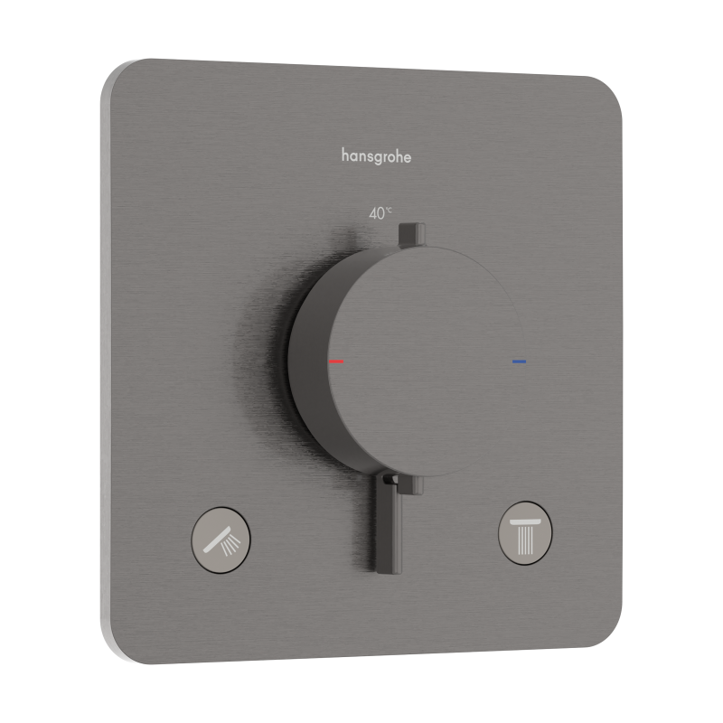 Bateria termostatyczna do 2 odbiorników, podtynkowa Czarny Chrom Szczotkowany Ecostat Comfort Q HANSGROHE 33713340