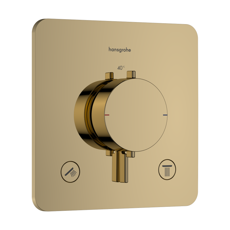 Bateria termostatyczna do 2 odbiorników, podtynkowa Złoty Optyczny Polerowany Ecostat Comfort Q HANSGROHE 33713990