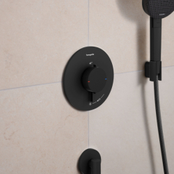 Bateria termostatyczna do 1 odbiornika, podtynkowa Czarny Matowy Ecostat Comfort S HANSGROHE 33714670