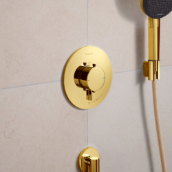 Bateria termostatyczna do 1 odbiornika, podtynkowa Złoty Optyczny Polerowany Ecostat Comfort S HANSGROHE 33714990