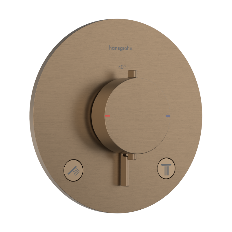 Bateria termostatyczna do 2 odbiorników, podtynkowa Brąz Szczotkowany Ecostat Comfort S HANSGROHE 33715140