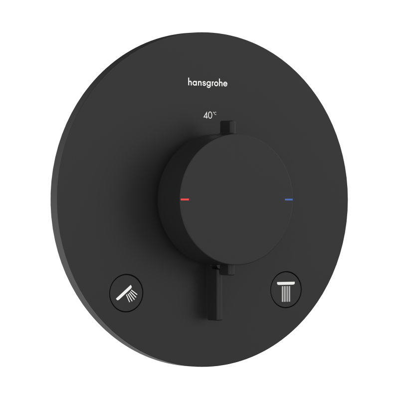 Bateria termostatyczna do 2 odbiorników, podtynkowa Czarny Matowy Ecostat Comfort S HANSGROHE 33715670