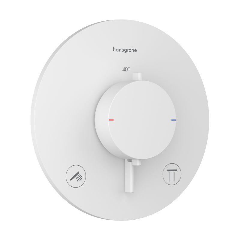 Bateria termostatyczna do 2 odbiorników, podtynkowa Biały Matowy Ecostat Comfort S HANSGROHE 33715700