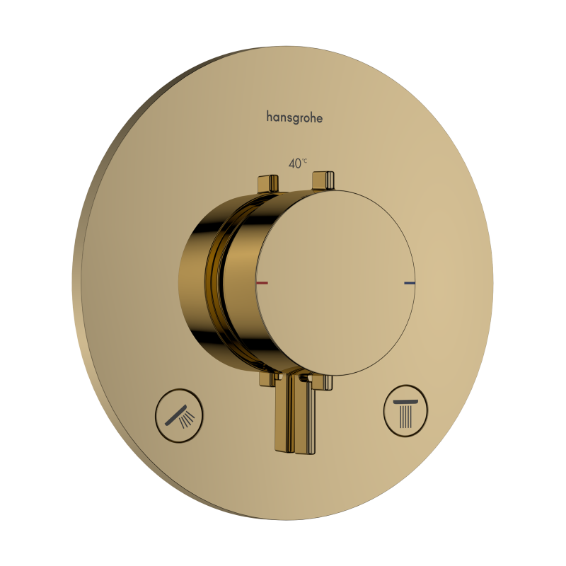 Bateria termostatyczna do 2 odbiorników, podtynkowa Złoty Optyczny Polerowany Ecostat Comfort S HANSGROHE 33715990