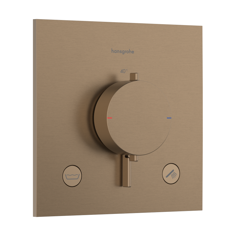 Bateria termostatyczna do 2 odbiorników, podtynkowa Brąz Szczotkowany Ecostat Comfort E HANSGROHE 33716140