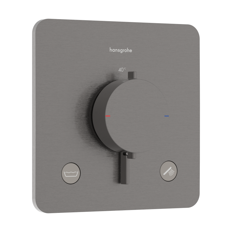 Bateria termostatyczna do 2 odbiorników, podtynkowa Czarny Chrom Szczotkowany Ecostat Comfort Q HANSGROHE 33717340