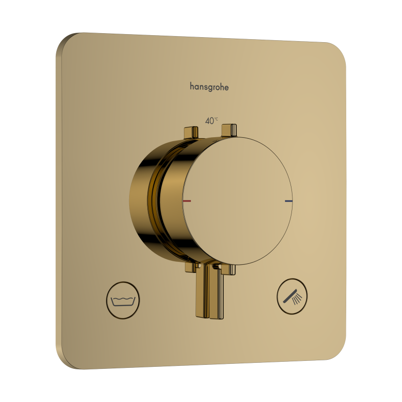 Bateria termostatyczna do 2 odbiorników, podtynkowa Złoty Optyczny Polerowany Ecostat Comfort Q HANSGROHE 33717990