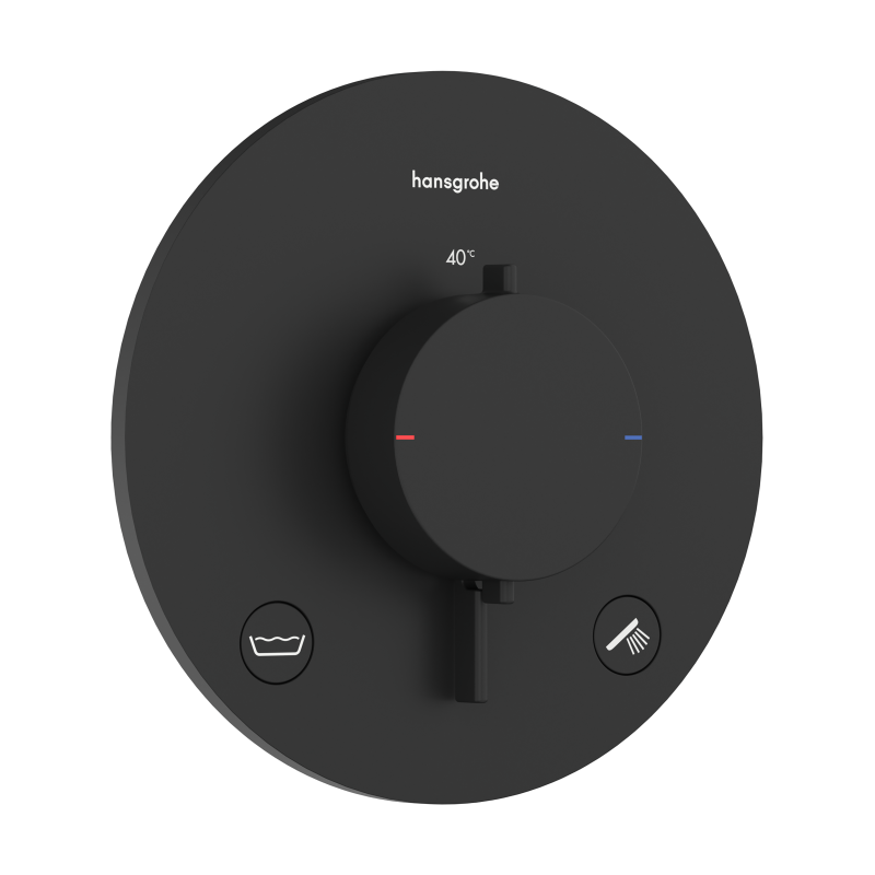 Bateria termostatyczna do 2 odbiorników, podtynkowa Czarny Matowy Ecostat Comfort S HANSGROHE 33718670