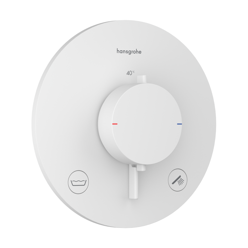 Bateria termostatyczna do 2 odbiorników, podtynkowa Biały Matowy Ecostat Comfort S HANSGROHE 33718700