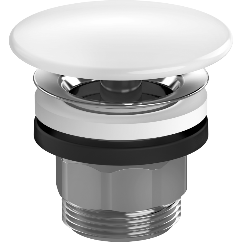 Niezamykany komplet odpływowy do umywalek z okrągłą ceramiczną pokrywą Biały HANSGROHE 50110450