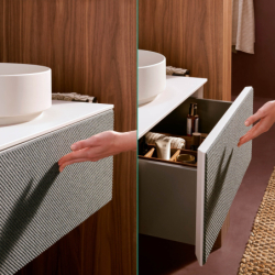 Szafka pod umywalkę wpuszczaną w blat /nablatowąz 2 szufladami 1180/550, Piaskowy Beż Matowy Xevolos E HANSGROHE 54194660
