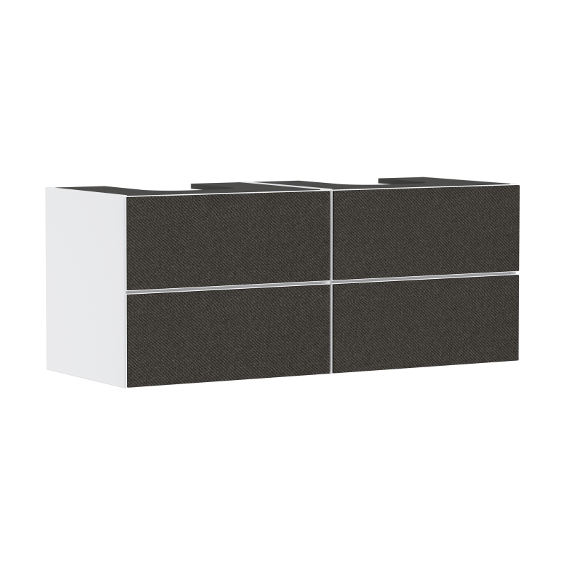 Szafka pod 2 szlifowane umywalki wpuszczane w blat/nablatowe z 4 szufladami 1370/550, Biały Matowy Xevolos E HANSGROHE 54196660