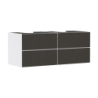 Szafka pod 2 szlifowane umywalki wpuszczane w blat/nablatowe z 4 szufladami 1370/550, Biały Matowy Xevolos E HANSGROHE 54196660