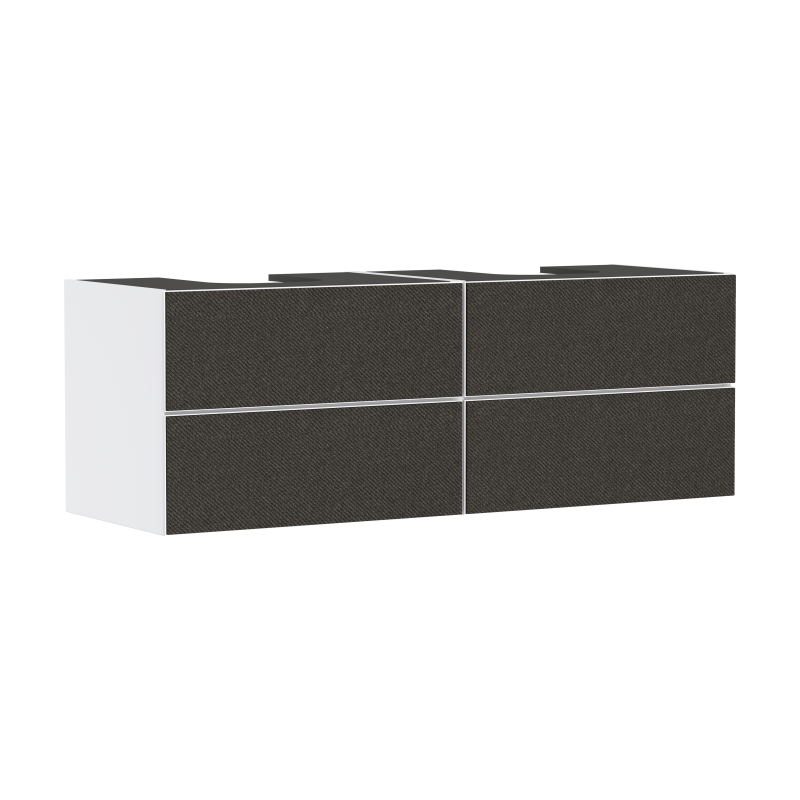 Szafka pod 2 szlifowane umywalki wpuszczane w blat/nablatowe z 4 szufladami 1570/550, Biały Matowy Xevolos E HANSGROHE 54199660