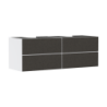 Szafka pod 2 szlifowane umywalki wpuszczane w blat/nablatowe z 4 szufladami 1570/550, Biały Matowy Xevolos E HANSGROHE 54199660
