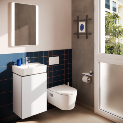 Szafka pod małą umywalkę wiszącą z drzwiami lewymi 430/330 Biały Matowy Xilesa E HANSGROHE 54245700