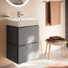 Szafka pod małą umywalkę wiszącą z 2 szufladami 480/380 Szary Łupek Matowy Xilesa E HANSGROHE 54248760