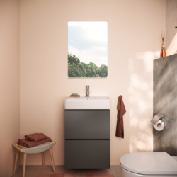Szafka pod małą umywalkę wiszącą z 2 szufladami 480/380 Szary Łupek Matowy Xilesa E HANSGROHE 54248760