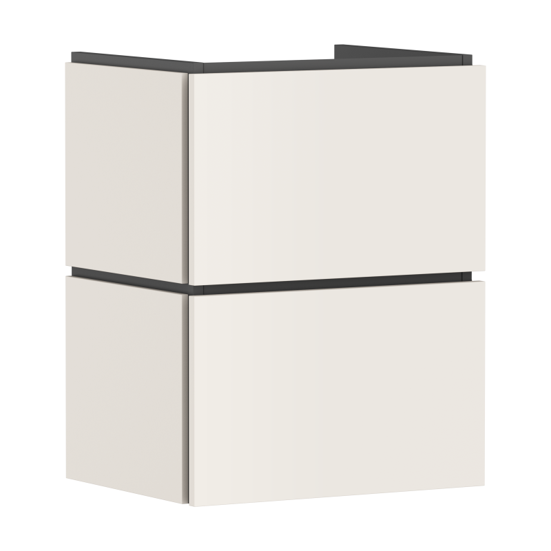 Szafka pod małą umywalkę wiszącą z 2 szufladami 480/380 Piaskowy Beż Matowy Xilesa E HANSGROHE 54248780