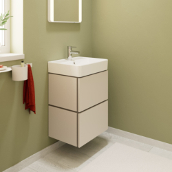 Szafka pod małą umywalkę wiszącą z 2 szufladami 480/380 Piaskowy Beż Matowy Xilesa E HANSGROHE 54248780