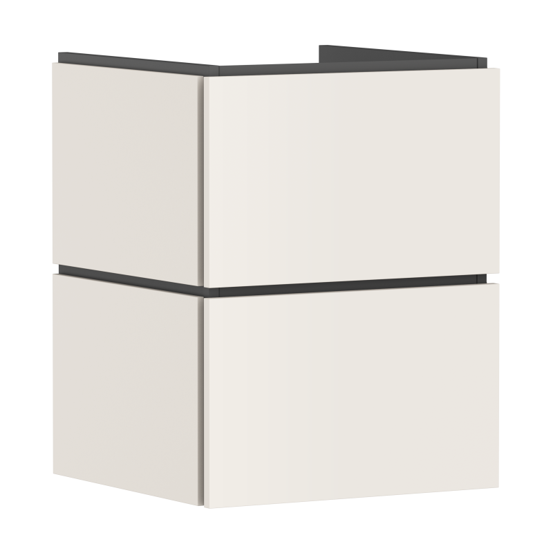Szafka pod małą umywalkę wiszącą z 2 szufladami 480/470 Piaskowy Beż Matowy Xilesa E HANSGROHE 54250780