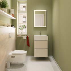 Szafka pod małą umywalkę wiszącą z 2 szufladami 480/470 Piaskowy Beż Matowy Xilesa E HANSGROHE 54250780