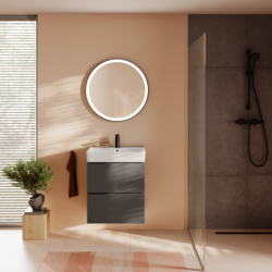 Szafka pod umywalkę wiszącą z 2 szufladami 580/470 Szary Łupek Matowy Xilesa E HANSGROHE 54254760