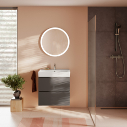 Szafka pod umywalkę wiszącą z 2 szufladami 680/470 Szary Łupek Matowy Xilesa E HANSGROHE 54258760