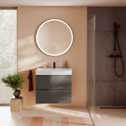 Szafka pod umywalkę wiszącą z 2 szufladami 780/470 Szary Łupek Matowy Xilesa E HANSGROHE 54260760