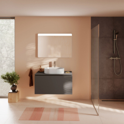 Szafka pod szlifowaną umywalkę wpuszczaną w blat/nablatową z 1 szufladą 980/550 Szary Łupek Matowy Xilesa E HANSGROHE 54266760