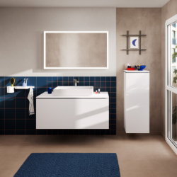 Szafka pod szlifowaną umywalkę wpuszczaną w blat/nablatową z 1 szufladą 1180/550 Biały Matowy Xilesa E HANSGROHE 54267700