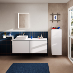 Szafka pod szlifowaną umywalkę wpuszczaną w blat/nablatową z 2 szufladami 1375/550 Biały Matowy Xilesa E HANSGROHE 54268700