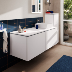 Szafka pod szlifowaną umywalkę wpuszczaną w blat/nablatową z 2 szufladami 1375/550 Biały Matowy Xilesa E HANSGROHE 54268700