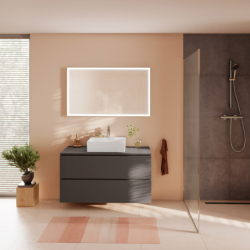 Blat 1180/550 z wycięciem na środku pod umywalkę wpuszczaną, szlifowaną Szary Łupek Matowy Xilesa E HANSGROHE 54271760