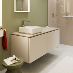 Blat 1375/550 z wycięciem po lewej stronie pod umyw nablat bez otworu na baterię Piaskowy Beż Matowy Xilesa E HANSGROHE 54278780