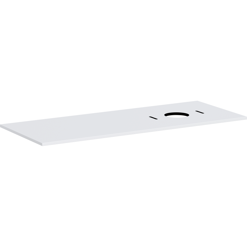 Blat 1375/550 z wycięciem po prawej stronie pod umyw nablat bez otworu na baterię Biały Matowy Xilesa E HANSGROHE 54279700