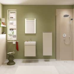 Szafka boczna średnia 400/200, drzwi prawe Piaskowy Beż Matowy Xilesa E HANSGROHE 54282780