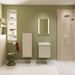 Szafka boczna średnia 400/350, drzwi lewe Piaskowy Beż Matowy Xilesa E HANSGROHE 54283780