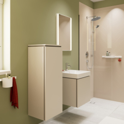 Szafka boczna średnia 400/350, drzwi lewe Piaskowy Beż Matowy Xilesa E HANSGROHE 54283780