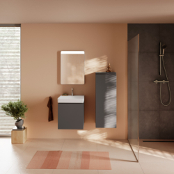 Szafka boczna średnia 400/350, drzwi prawe Szary Łupek Matowy Xilesa E HANSGROHE 54284760