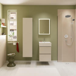 Szafka boczna wysoka 400/350, drzwi lewe Piaskowy Beż Matowy Xilesa E HANSGROHE 54287780