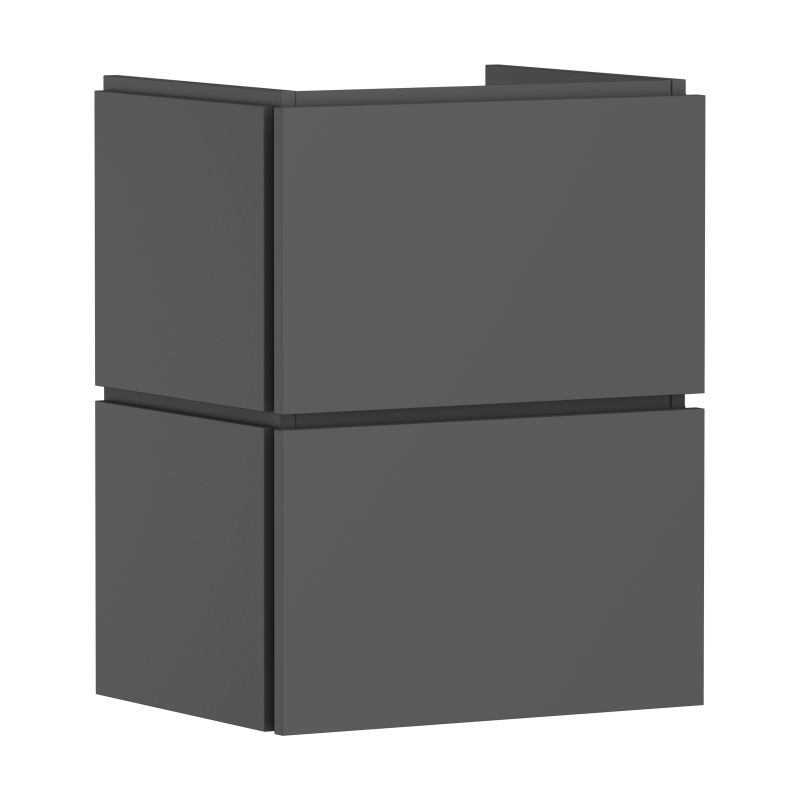 Szafka pod małą umywalkę wiszącą z 2 szufladami PushOpen 480/380 Szary Łupek Matowy Xilesa E HANSGROHE 54290760
