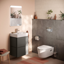 Szafka pod małą umywalkę wiszącą z 2 szufladami PushOpen 480/380 Szary Łupek Matowy Xilesa E HANSGROHE 54290760